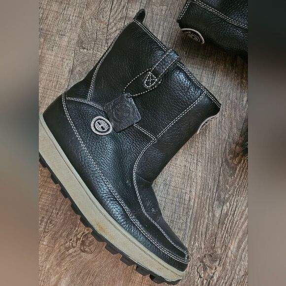 Timberland snow boots Black Leather Boots - Picture 1 of 7